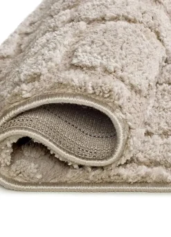 Tapis intérieur ATTICGO taupe rectangulaire scandinave avec relief 126x190 cm JUNO