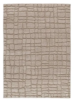 Tapis intérieur ATTICGO taupe rectangulaire scandinave avec relief 190x285 cm JUNO