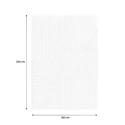 Tapis intérieur motif ethnique arches 160x230cm. poils ras. beige et crème