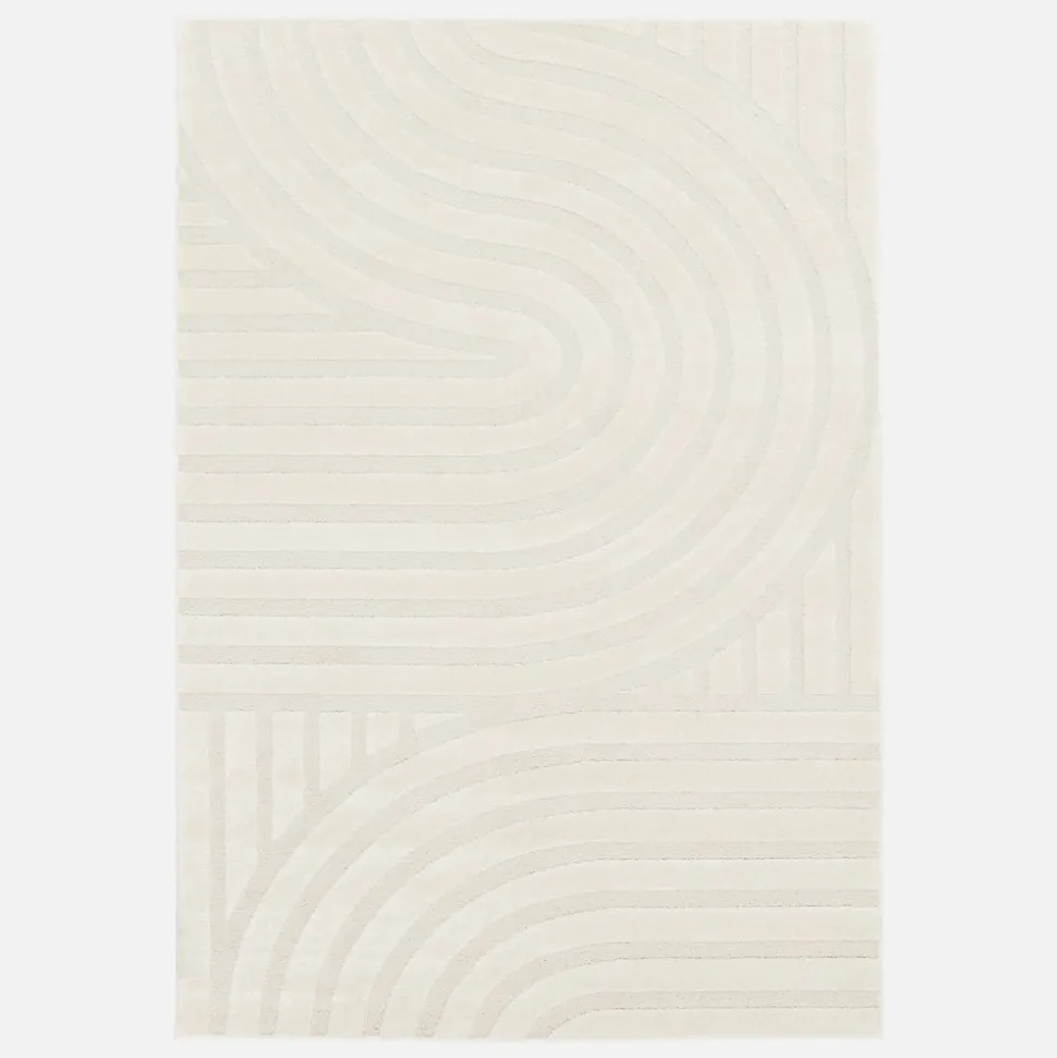 Tapis intérieur motifs arches. poils ras 120 x 170cm crème - Blake