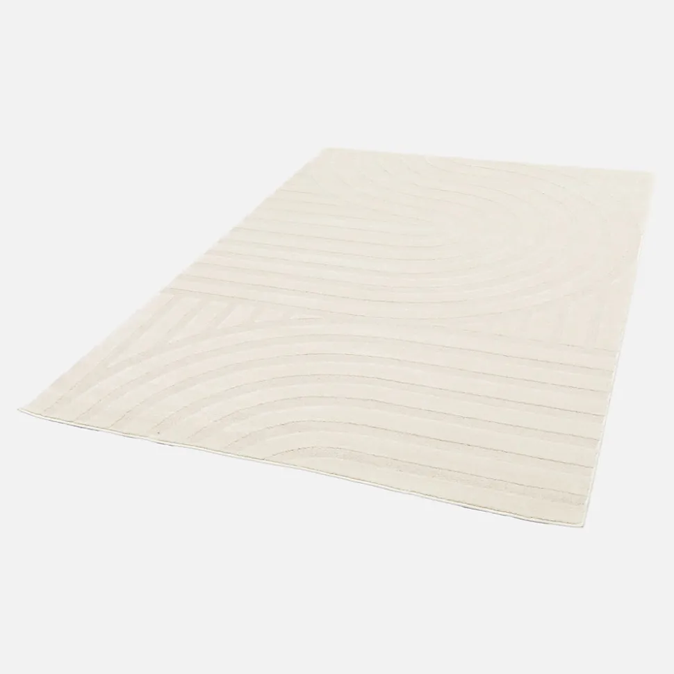 Tapis intérieur motifs arches. poils ras 120 x 170cm crème - Blake