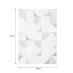 Tapis intérieur motifs rétro poils ras crème 120 x 170cm