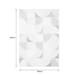 Tapis intérieur motifs rétro poils ras crème 160 x 230cm