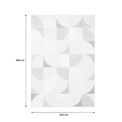 Tapis intérieur motifs rétro poils ras crème 200 x 290cm
