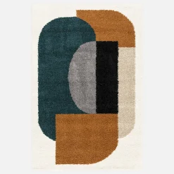 Tapis intérieur shaggy. motifs géométriques. multicolore. 160 x 230cm