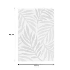 Tapis intérieur/extérieur motif végétal beige et moutarde 120x170cm. polyester recyclé