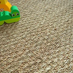 Tapis Jonc de mer - Varana panama - Ganse coton anthracite - 80 x 150 cm