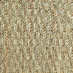 Tapis Jonc de mer - Varana panama - Ganse coton anthracite - 80 x 150 cm