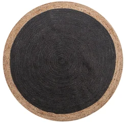 Tapis juste naturel et noir Deco&Co Ø120 cm