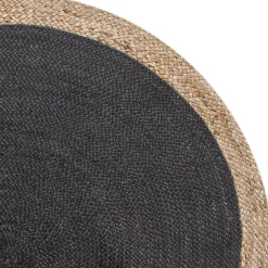 Tapis juste naturel et noir Deco&Co Ø120 cm