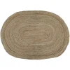 Tapis jute et coton ovale naturel L.170 x l.120 cm
