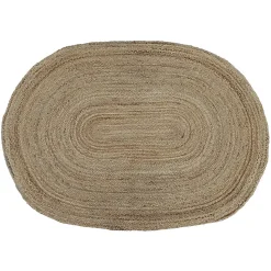 Tapis jute et coton ovale naturel L.170 x l.120 cm