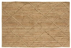 Tapis jute naturel surpiqué Croisillons 120x180 cm