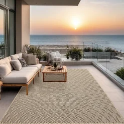 Tapis Kansas extérieur intérieur jute - Nature - 140 x 200 cm