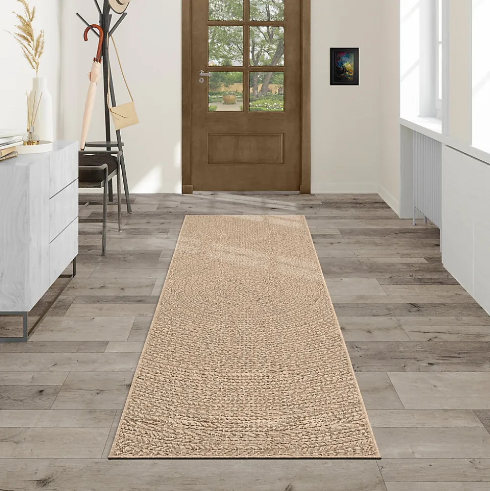 Tapis Kansas extérieur intérieur cercle - Nature - 80 x 250 cm