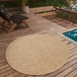 Tapis Kansas extérieur intérieur cercle - Nature - 80 cm Ronde
