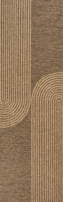 Tapis Kansas extérieur intérieur arc moderne - Nature - 80 x 250 cm