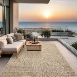 Tapis Kansas extérieur intérieur arc - Nature - 240 x 340 cm