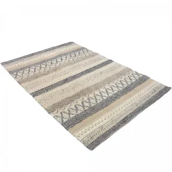 Tapis kilim fait à la main motif ethnique ESPARIA, Beige ,marron
