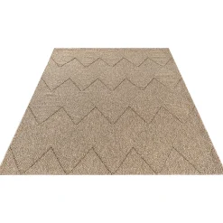 Tapis Kos extérieur moderne losange, Nature, 160 x 220 cm