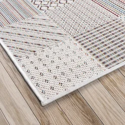 Tapis Lagos extérieur géométrique, Crème, 200 x 290 cm