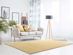 Tapis lavable antidérapant ATTICGO moutarde rectangulaire uni 200x290 cm LOFT