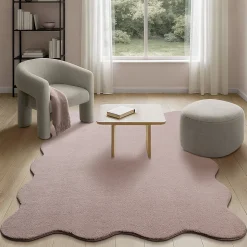 Tapis lavable antidérapant - rose - 120 x 160 cm - RELAX