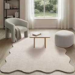 Tapis lavable antidérapant - beige - 160 x 220 cm - RELAX