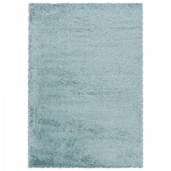 Tapis longs poils shaggy tissé motif uni UNI B, Bleu