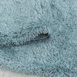 Tapis longs poils shaggy tissé motif uni UNI B, Bleu