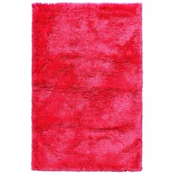Tapis longs poils shaggy fait main motif uni LUXE, fuchsia