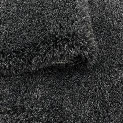 Tapis longs poils shaggy tissé motif uni UNI B, Gris