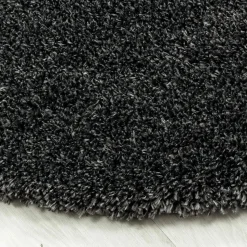 Tapis longs poils shaggy tissé motif uni UNI B, Gris