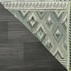 Tapis Machka extérieur diamant, Vert, 160 cm Rond