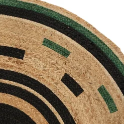 Tapis Malakite jute noir D120cm - Atmosphera