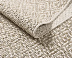 Tapis Maldives extérieur design diamant boho, Marron, 120 x 170 cm