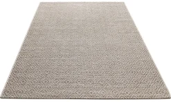 Tapis Maldives extérieur design diamant boho, Marron, 80 x 250 cm
