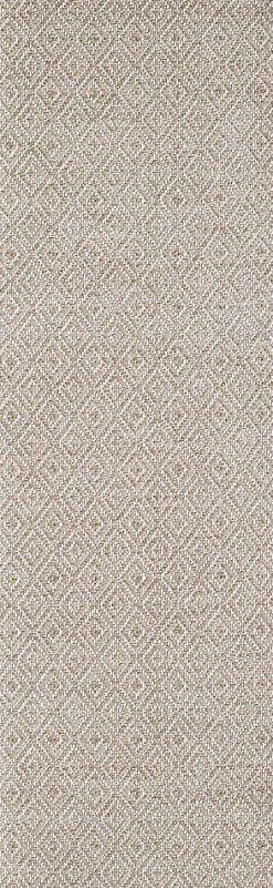 Tapis Maldives extérieur design diamant boho, Marron, 80 x 250 cm