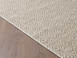 Tapis Maldives extérieur design diamant boho, Marron, 160 x 230 cm
