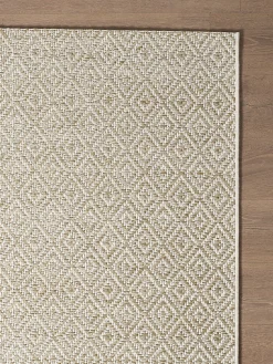 Tapis Maldives extérieur design diamant boho, Marron, 160 x 230 cm