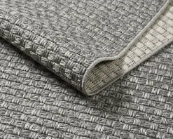 Tapis Maldives extérieur design boho, Gris, 140 x 200 cm