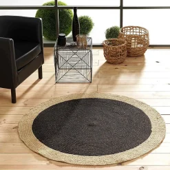 Tapis Mario - tapis rond fils métallisés bicolore - Douceur d'Intérieur - Tapis
