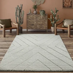 Tapis moderne shaggy entretien facile - Crème - 200 x 290 cm - Bahar Shaggy