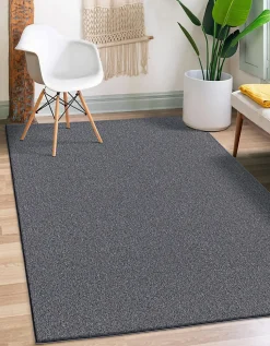 Tapis moderne uni anti-salissures, Anthracite, 240 x 340 cm - NATAL