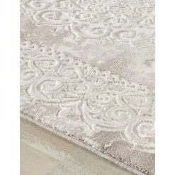 Tapis oriental tissé motif ancestral LYN7 BALROD, beige