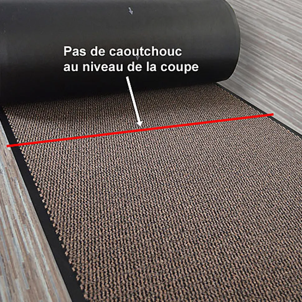 Tapis paillasson pour porte d'entrée - Marron - 80 x 120 cm