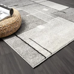 Tapis Pearl moderne salon découpe contour, Gris, 120 x 160 cm