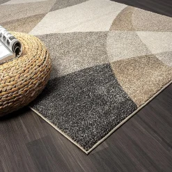 Tapis Pearl moderne salon moderne contour, Beige, 120 x 160 cm