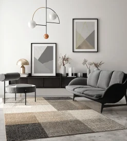 Tapis Pearl moderne salon découpe géométrique, Beige, 200 x 280 cm