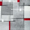 Tapis Pearl moderne salon découpe contour, Gris Rouge, 240 x 330 cm